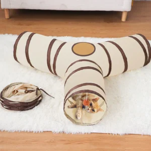 1PC Foldable Cat Tunnel - Detachable Play & Sleep Toy for Cats