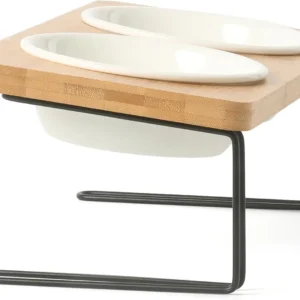Elevated Ceramic Feeding Bowls,15° Tilted