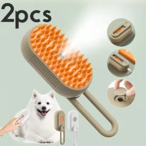 1~2pcs Steam Pet Brush 3-in-1 Massage